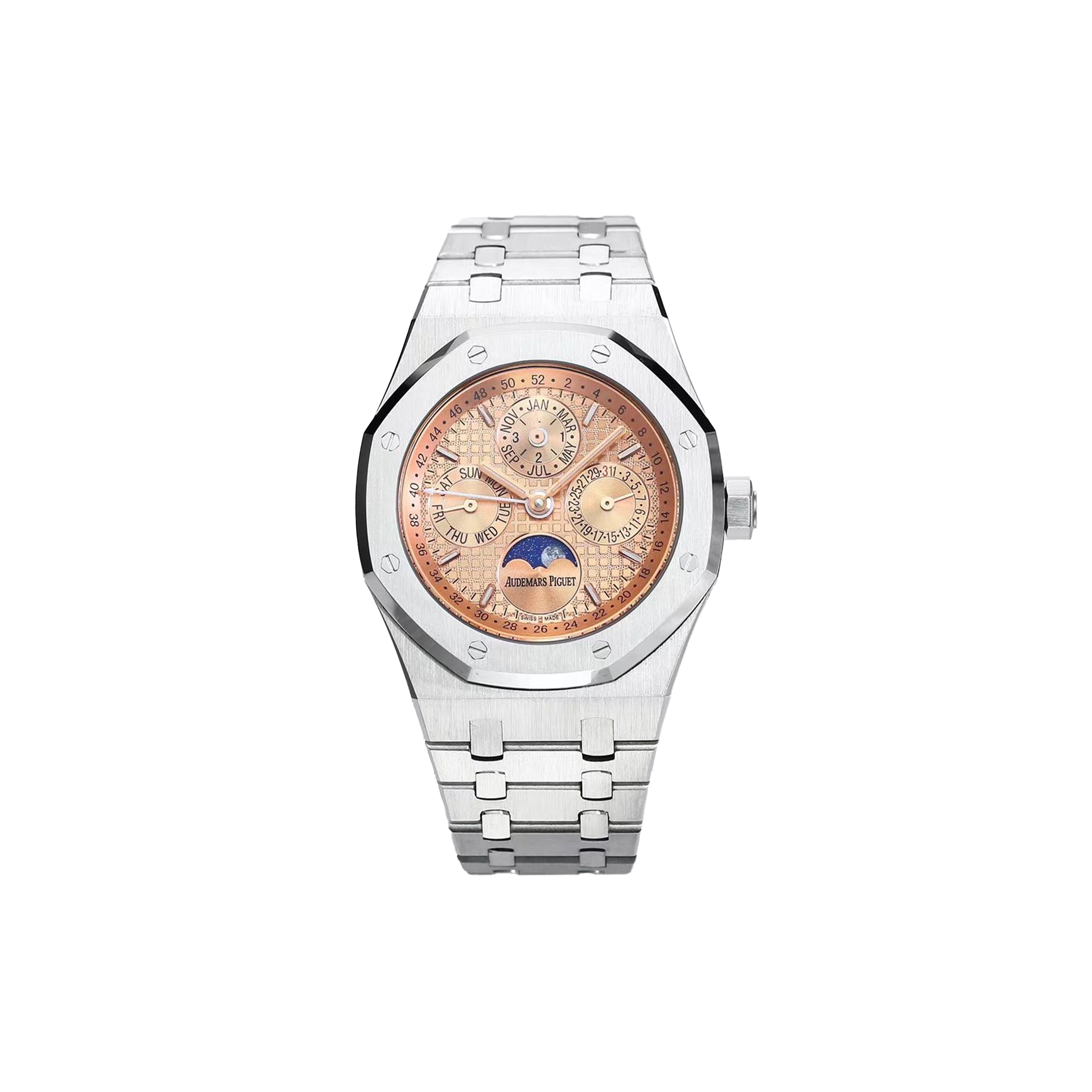 AUDEMARS PIGUET ROYAL OAK PERPETUAL SALMON DIAL 41MM WATCH 26615TI.OO.1220TI.01